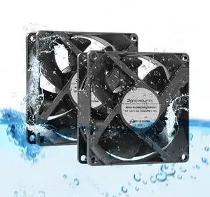 High-Performance 12V 80mm Dual Ball Bearing IP68 Waterproof Cooling Fan - 3500RPM for RV Refrigerator, Marine Setups & Car Amplifier Ventilation (2-Pack)