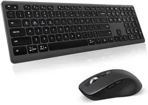 M9300 Wireless Keyboard Mouse Combo, Scissor-Switch Keys, 2-in-1 USB Receiver and Two Bluetooth, Multi Device Silent Design for Computer, Laptop, MacBook and iPad.