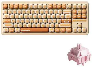 Akko TAC87 Bun Wonderland Gaming Keyboard Hot-Swappable Tri-Mode Mechanical Keyboard with PBT MOG Profile Keycaps, Stellar Rose Switch