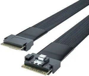 10Gtek 24G SlimSAS SFF-8654 to SFF-8654 Cable, 8i Internal Cable, SAS 4.0, 100-ohm, Compatible with Servers, Storage Systems, Workstations & High-Performance Computing, 1-m(3.28ft)