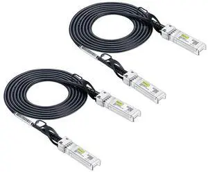10Gtek SFP+ DAC Twinax Cable - 10GBASE-CU Passive Direct Attach Copper SFP Cable for Cisco SFP-H10GB-CU2M, Ubiquiti UniFi UC-DAC-SFP+, Meraki, Fortinet, D-Link, 2-Meter(6.6ft), 2-Pack