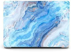 Berkin Arts Compatible with MacBook Pro 13 inch Cover, 2022, 2021, 2020-2016 Release A1706/A1989/A2159 with Keyboard Cover & Screen Protector Cloisonnism Abstract Blue Grey Marble