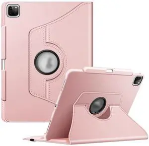 Fintie Rotating Case for iPad Pro 12.9-inch 6th Generation 2022-360 Degree Swiveling Protective Cover with Pencil Holder, Auto Sleep/Wake, Also Fit iPad Pro 12.9" 5th/4th/3rd Gen, Rose Gold