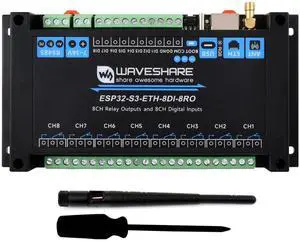 Industrial 8-Ch ESP32-S3 WiFi Relay Module, Onboard RS485, Digital Input, Relay, Ethernet Port and Multiple Isolation Protection Circuits, Supports RS485 and Bluetooth/WiFi Remote Control