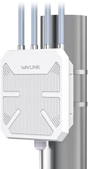 WAVLINK AX1800 Outdoor WiFi Extender, Dual Band Outdoor Access Point, Long Range WiFi Extender Signal Booster, IP67 Weatherproof, Active PoE, 4x8dBi Antennas, for Farm, Yard, Campsite, Starlink