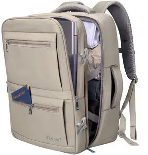 BALEINE Travel Backpack for Women Men, Large Sturdy Carry On Laptop Backpack Gifts for Business, Casual, Weekender, Hiking (Large, Khaki)