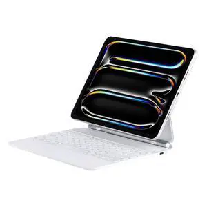 QUARK Magic Keyboard Case for iPad Pro 11-inch (M4,2024), Keyboard Case for iPad Pro 11 with Multi-Touch Trackpad, Easy-Set Magnetic Stand, Backlit Keys, White