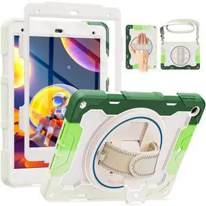 ROSROME Kids Case for iPad 10.2 inch iPad 9th/8th/7th Generation 2021/2020/2019 with Screen Protector,Rotating Stand Hand Strap Shoulder Strap Pencil Holder Heavy Duty Shock Resistance Case