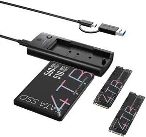 M.2 NVMe/SATA & 2.5/3.5 Hard Drive Docking Station, ICY BOX SATA to USB Adapter, 10Gbps Hard Drive Reader for M Key & B+M Key NVMe and SATA HDD SSD Hard Drive, Tool-Free Aluminum M.2 SSD Enclosure