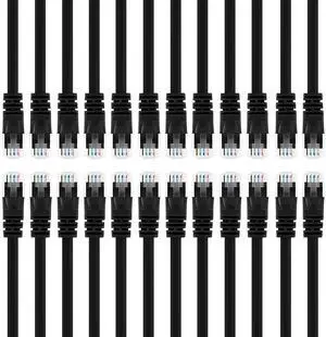 GearIt (50 Pack) 2 Feet Cat5e Ethernet Patch Cable - Computer LAN Network Cord, Black GearIt (50 Pack) 2 Feet Cat5e Ethernet Patch Cable - Computer LAN Network Cord, Black