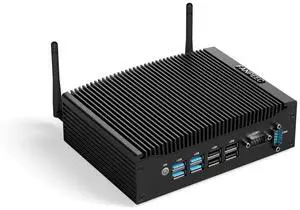FANPEEC Fanless Mini PC Industrial Core i5-8350U(max 3.6 GHz) 16GB DDR4 RAM 256GB M.2 SSD Industrial PC 2*HDMI, Fanless Computer Windows 11 Pro/Linux, 2*RS232 COM, WiFi, BT4.2, 8*USB, Power On Auto