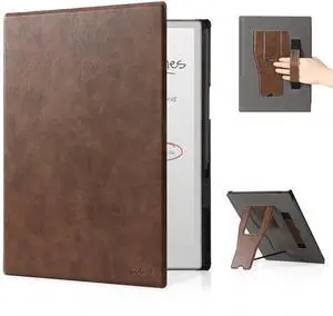 CoBak Stand Case for Remarkable Paper Pro Tablet 11.8" with Hand Strap - Auto Sleep/Wake Folio Lightweight Protective Cover with Pen Holder and Nibs Holder for 11.8 inch 2024 Released Ver (Brown)