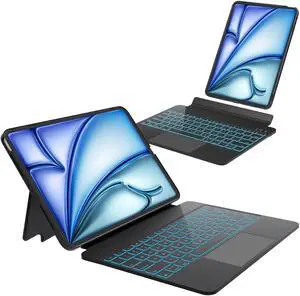 Otuoor Keyboard Case for iPad Air 13 inch (M3 2025 / M2 2024), Magnetic Detachable Keyboard Case for iPad Pro 12.9 inch (6th,5th,4th,3rd Gen) with Backlit Keys,Trackpad,Portrait/Landscape Mode (Black)