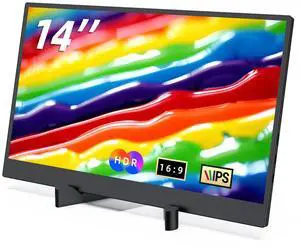 Portable Monitor for Laptop, IPS14-inch Laptop Computer Monitor, with Stand, USB Type C and Mini HDMI Port, Suitable for Laptops, PC, Mobile Phones, PS, Xbox, Switch as an External Gaming Monitor