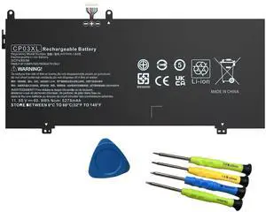 CP03XL 929072-855 Laptop Battery Replacement for Hp Spectre X360 Convertible 3-ae 13-ae0xx 13-ae000 13-ae013dx 13-ae049ng 13-ae001ng 929066-421 HSTNN-LB8E CPO3XL CP03060XL 11.55V 60.9Wh 5275mAh
