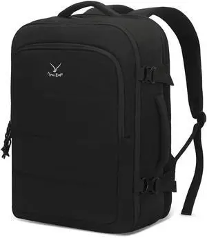 Hynes Eagle Travel Backpack for Women Puffer Flight Approved Carry On Backpack 17 inch Laptop Personal Item Weekender Bag 30L Black