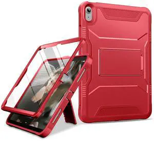 DTTO Case for iPad (A16) 11th Generation 11-Inch 2025, iPad 10th Generation 10.9-Inch 2022, Durable Shockproof Full Body Protective Cover with Built-in Screen Protector, Red