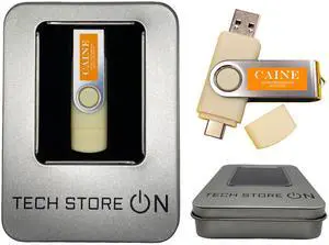 Computer IT Digital Forensics Investigative Environment Linux Bootable USB Flash Drive Utility for PCs - Professional Law Enforcement Hacking Toolkit Caine + Gift Packaging Box