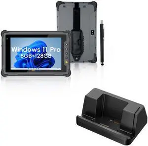 ONERugged Rugged Tablet M80J, 8 inch Windows 11 Pro Tablet, 8GB+128GB, Celeron N5100, IP65 Waterproof, MIL-STD-810H, 5000mAh, Industrial Outdoor Work PC, and Charging Cradle