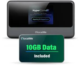 GlocalMe MeowGo G40Pro 4G Mobile Hotspot Device with 10GB US/CA/MX Data 30 Days, Portable WiFi Hotspot for Travel in 200+ Countries, No SIM Card Needed, 10 Connected Devices (MeowGo G40Pro with 10GB)
