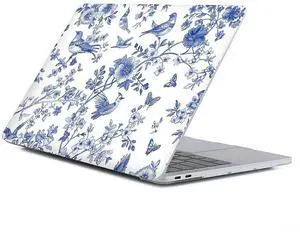 Case Compatible with MacBook Air 13 Inch 2022 2021 2020 2019 2018 Release Model A2337 M1 M2 A2681, Art Protector Cover for Air13 Retina Display with Touch ID-Blue Birds Chinoiserie