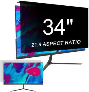 LYLSMGS 34 inch Privacy Screen for Computer Monitor, Protects Your Eyes From Glare And Blue Light, Hanging Anti-Spy 21:9 Privacy Screen Protection Shield (32.09 inch X 14.37 inch)