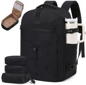 LOVEVOOK Travel Backpack,50L Carry On Backpack Large Fits 18" Laptop,TSA Personal Item Travel Bag with 3 Packing Cubes,Water Resistant Laptop Bag Travel Essentials for Weekender Business Hiking