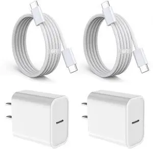 iPad Fast Charger, 2 Pack 20W USB C Charging Block Charge Adapter for Apple iPad Charger with 6FT USB C Woven Fast Charging Cable for iPad Pro 13/12.9/11inch,iPad Air 5th/4,iPad mini 6/7,i-Pad 11 A16