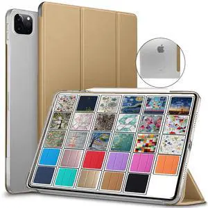 DuraSafe Cases for iPad Pro 12.9 5 4 Generation [ PRO 12.9 inch 5th 4th ] A2378 A2461 A2379 Slim Lightweight Protective Frosted PC Dual Angle Stand Front & Back Cover - Gold