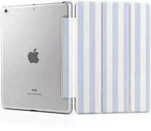 DONGKE Compatible with iPad 10.2 Inch Case 2021 2020 2019, Smart Lightweight Trifold Stand Hard Plastic Transparent Cover Support Auto Sleep/Wake for iPad 10.2" 9th/8th/7th Generation - Stripes