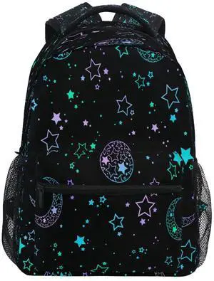 Backpack School Bookbag Travel Bag Star Moon Sun for Girls Boys Teen