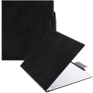 LaoShuSheng Magnetic Case for 13.3" Onyx Boox Note Max (2024)&13.3" Boox Tab X C (2025) | Ultra-Thin Lightweight PU Leather | Book Folio Cover | with Pen Clasp | Smart Auto Sleep/Wake | (Cloth Black)