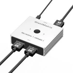 HDMI Switch 4K 120Hz 2 in 1 Out 2 Port Switch 1 Monitors 2 Computers Hdmi 4K 144Hz KVM Switch Monitor HDMI 8K 60Hz