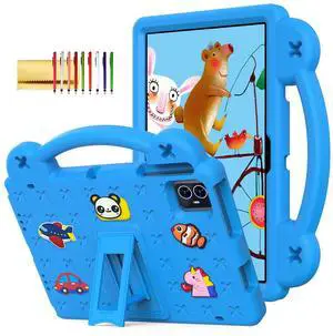 Dteck Case for Onn 10.1" Tablet 2024 Gen 4, Cartoon Panda Shockproof Rugged Lightweight Convertible Stand Handles Kids Friendly Case for Onn 10.1 inch 4 Gen Tablet 2024 (Model:100135925),SkyBlue