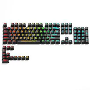 HITIME x XVX Keycaps 60 75 100 Percent - Shine Through Custom Keycaps w/IMD Tech, Large Font, Big Lettering Key Cap for Mechanical Keyboards, Full 118 Key Set, OEM Profile, Black