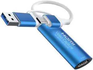 Dbilida HDMI Video Capture Card 4K 60Hz Output, HDMI to USB 3.0 A and USB C Capture Card for Camera/Xbox/PS5/4/PC/OBS/Switch 2