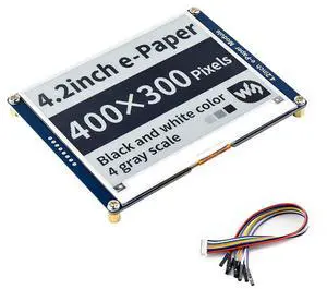 iiunius 4.2inch E-Ink Display Module for Raspberry Pi & More, 400x300 Resolution, Black White Two Color, SPI Interface, Partial Refresh