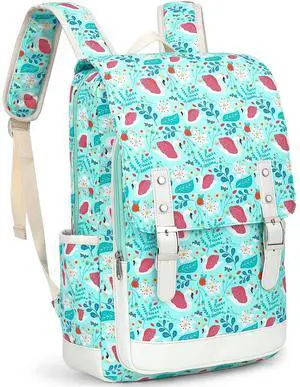 Leaper Cute Swan Backpack for School Laptop Backpack Water-Resistant Kids Backpack for Girls Goose Daypack Travel Shoulder Bag Satchel Water Blue