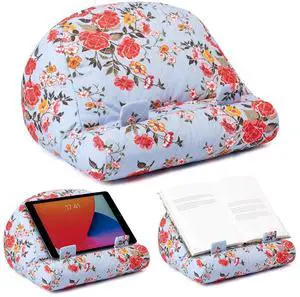 Gifts for Readers & Writers Book Pillow Tablet Stand for Bed Roses - Premium Cushioned Book Holder for Hands Free Reading, Stylish Tablet Holder for Bed, Kindle Pillow Stands & Lap Ipad Holders