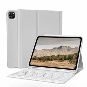 KVTVOU Keyboard Case for iPad Pro 11 Inch 4th Generation/Pro 3rd Gen/Pro 2nd Gen with Pencil Holder, Folio Detachable Wireless Bluetooth Keyboard & Flip Stand Case for iPad Pro 11 Inch, Gray