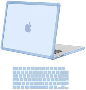 MOSISO Compatible with MacBook Air 15 inch Case 2025 2024 2023 Release M4 A3241 M3 A3114 M2 A2941, Anti-Cracking&Anti-Fingerprint Heavy Duty Hard Shell with TPU Bumper&Keyboard Cover, Air Blue