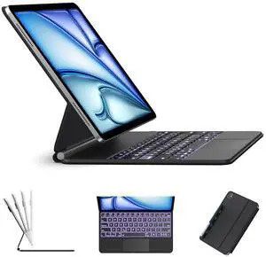 Magic Keyboard Case for iPad Air 13-inch (M2 2024) & iPad Pro 12.9-inch (3rd-6th Gen) - Backlit Keyboard with Multi-Touch Trackpad, Magnetic Apple Pencil Holder, Adjustable Stand, Protective Cover