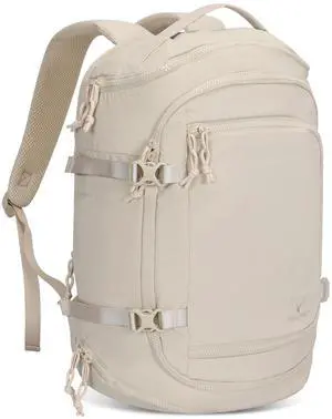 Hynes Eagle Travel Laptop Backpack 17 inches Lightweight Flight Approved Carry on Personal Item Bag Weekender Bag Daypack 20L Beige