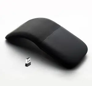 Wireless Foldable Mouse Folding Touch Mice (2.4G Wireless with USB Receiver)-Black