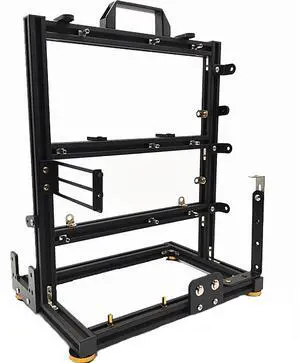 PC Test Bench Open Frame Air Computer Case Rack Bracket, Aluminum Creative Assembly Bench, Support ATX Motherboard Stand, Portable Vertical Horizontal Wall Hanging