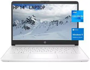 HP Stream 14 Inch Laptop for StudentIntel Celeron N4120,8GB RAM,64GB eMMC,1TB Cloud Storage, Free AI-Powered Microsoft 365,720p Webcam,Windows 11 S,Long Battery Life,with 5ave Accessories,White