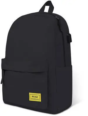 RICOMI Premium Lightweight Laptop Backpack with USB Charging Port, Durable College School Bookbag, 2 Built-in Organizers, Padded 15.6-inch Laptop/Notebook Sleeve, Slim Water Resistant Bag, Black