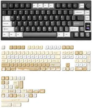 YUNZII AL80 Wireless Mechanical Keyboard(Black, Cocoa Cream V2 Switch), 136 Keys MOA Keycaps(Butter) YUNZII AL80 Wireless Mechanical Keyboard(Black, Cocoa Cream V2 Switch), 136 Keys MOA Keycaps(Butter)