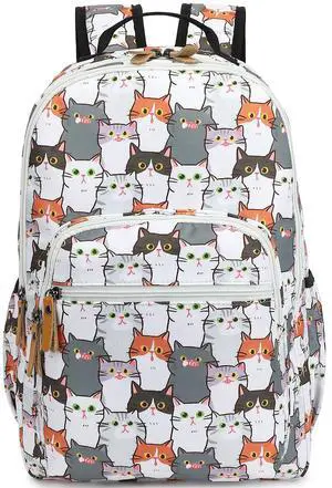 H HIKKER-LINK Travel Backpack for Women Large Laptop Backpack Water Resistant Stylish Backpacks Cute Cat College Dapack Shoulder Carry On Bag Gary