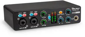 Bolanle Studio 2i2 Audio Interface 24-bit/192kHz, 2 Channel Portable USB Recording Sound Card with Zero Latency Monitoring, ASIO Driver Support for Home Studio/Podcast/Streaming/DJ